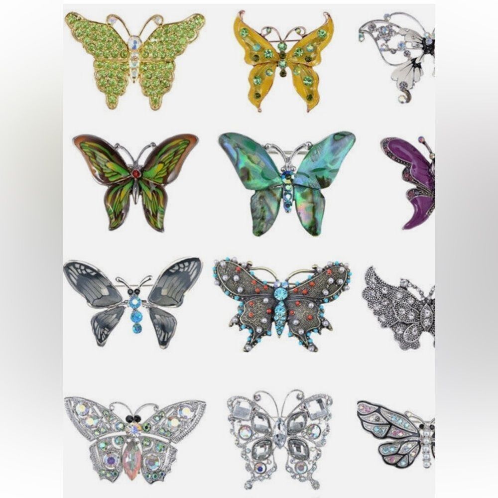 Chic Gold Tone Crystal Rhinestone Enamel Butterfly Moth Pin Brooch Wedding Gift